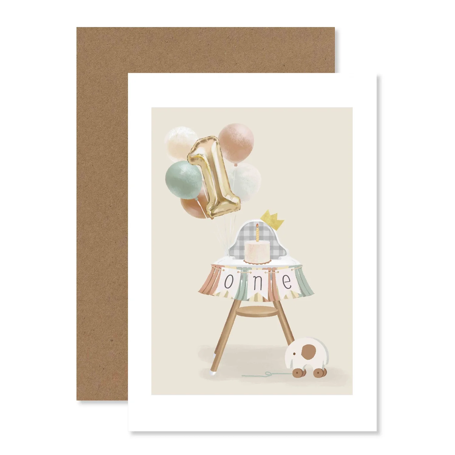 Connections from Hallmark Age 1 Birthday Card - 1st birthday balloons - Image 3