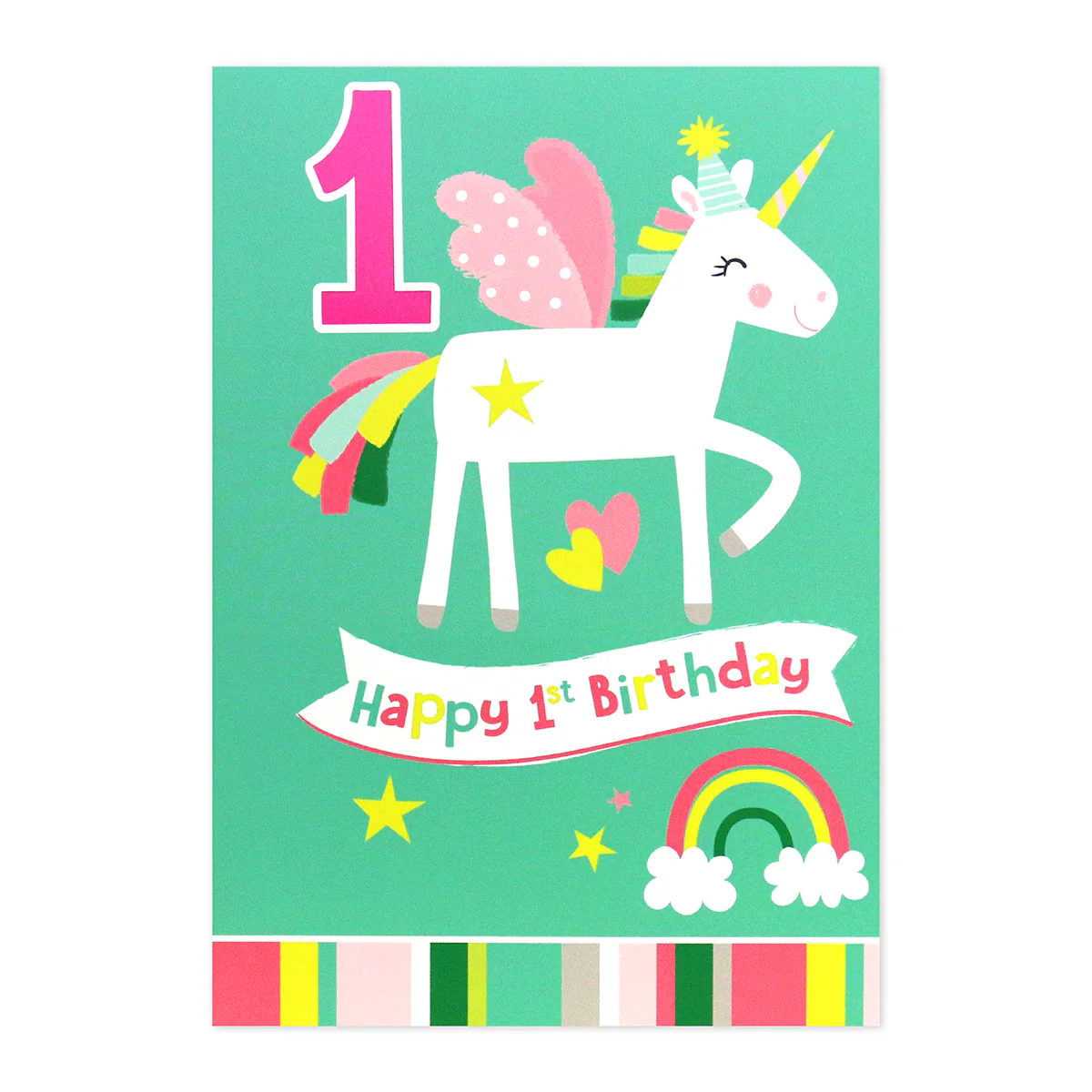 Connections from Hallmark 1st Birthday Card - Unicorn and Rainbow