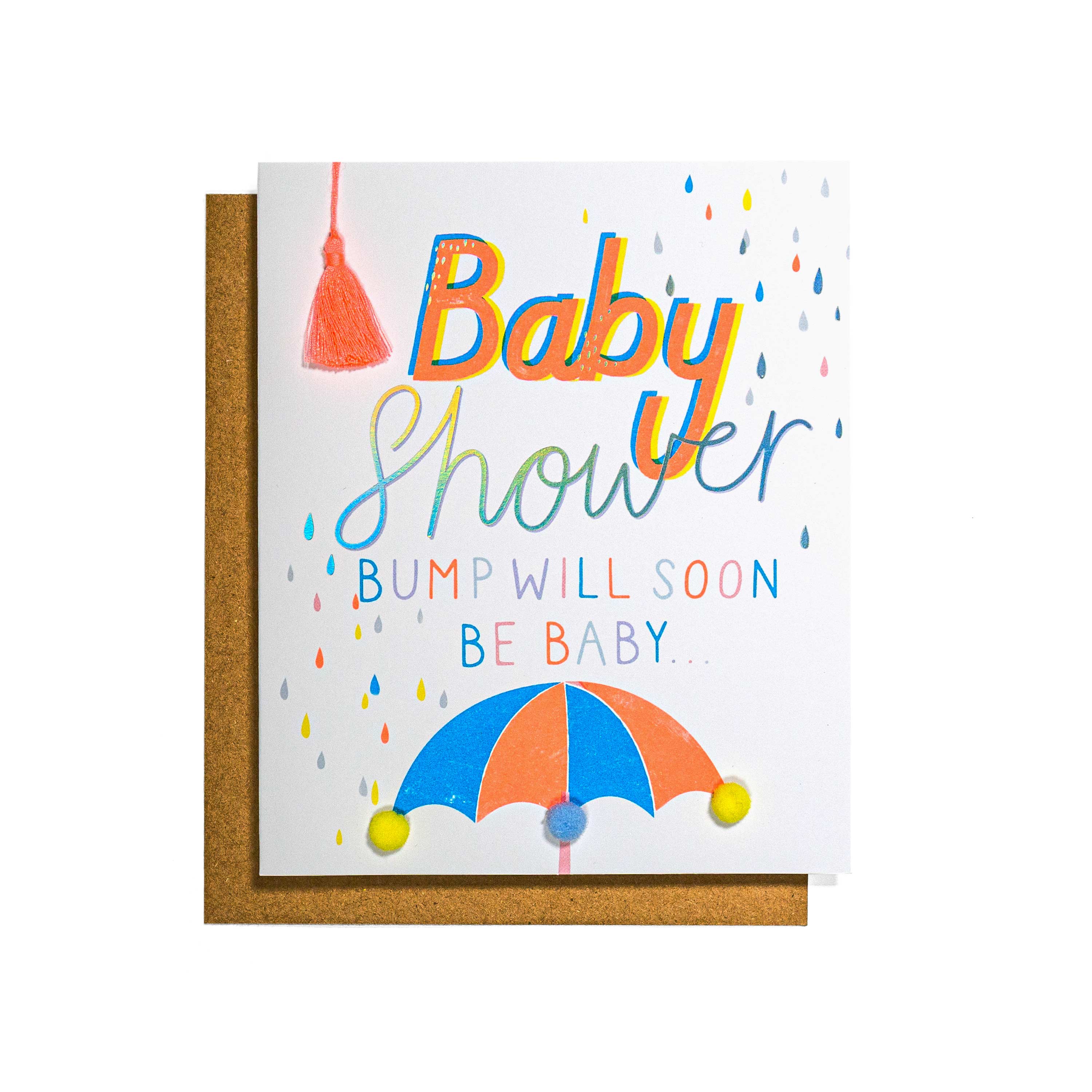 Almost Here Neon Baby Shower Card - Image 3
