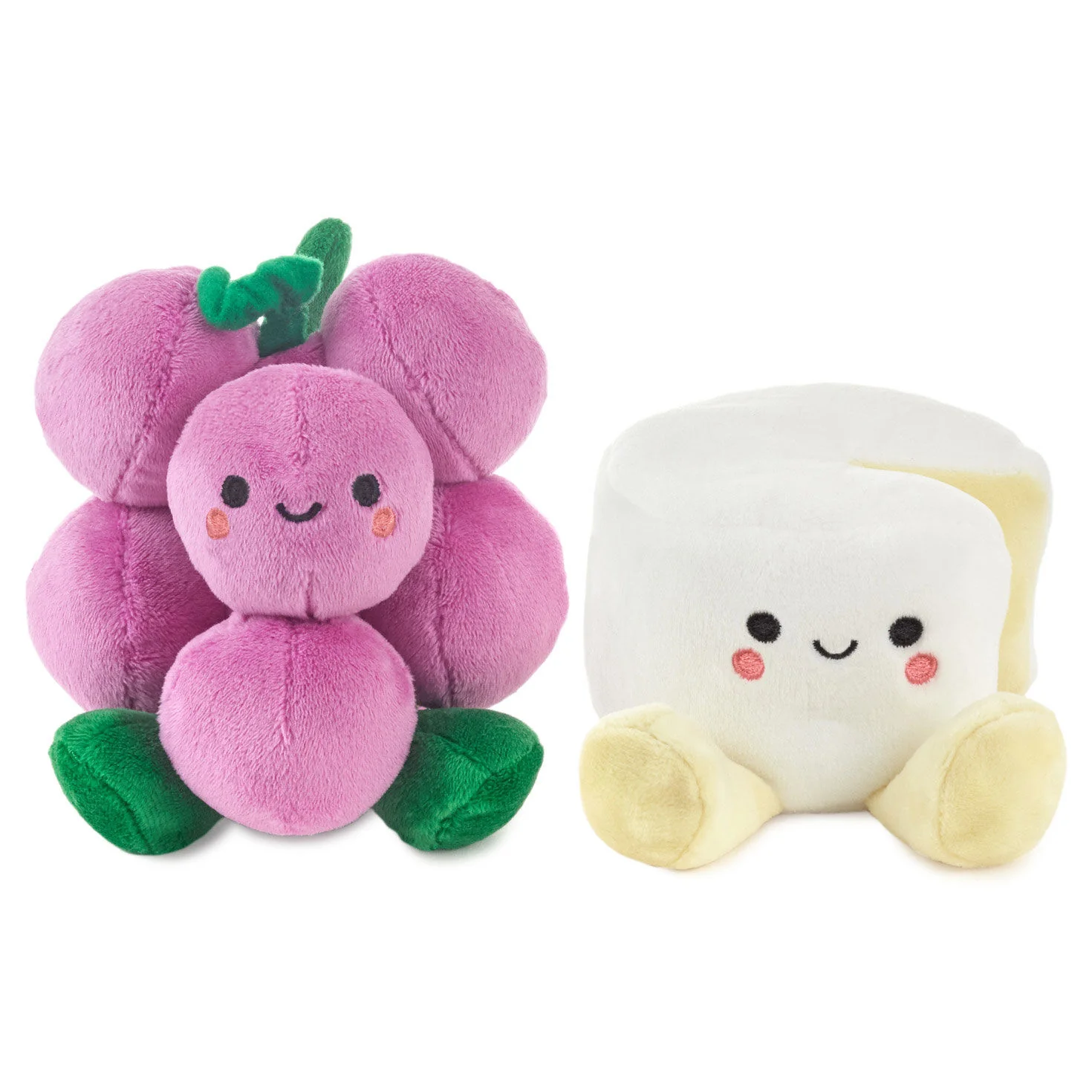 Hallmark Better Together Grapes & Brie, Magnetic Plush Pair - Image 3