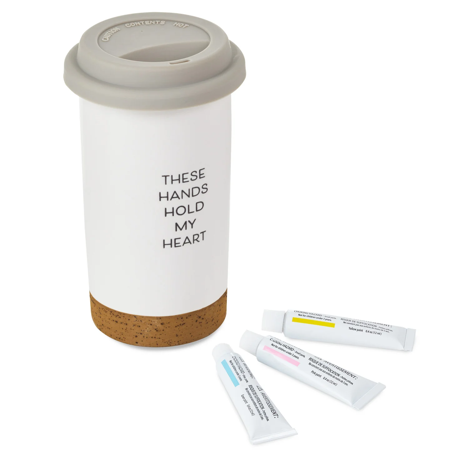These Hands Hold My Heart Ceramic Travel Mug, 12.5 oz.