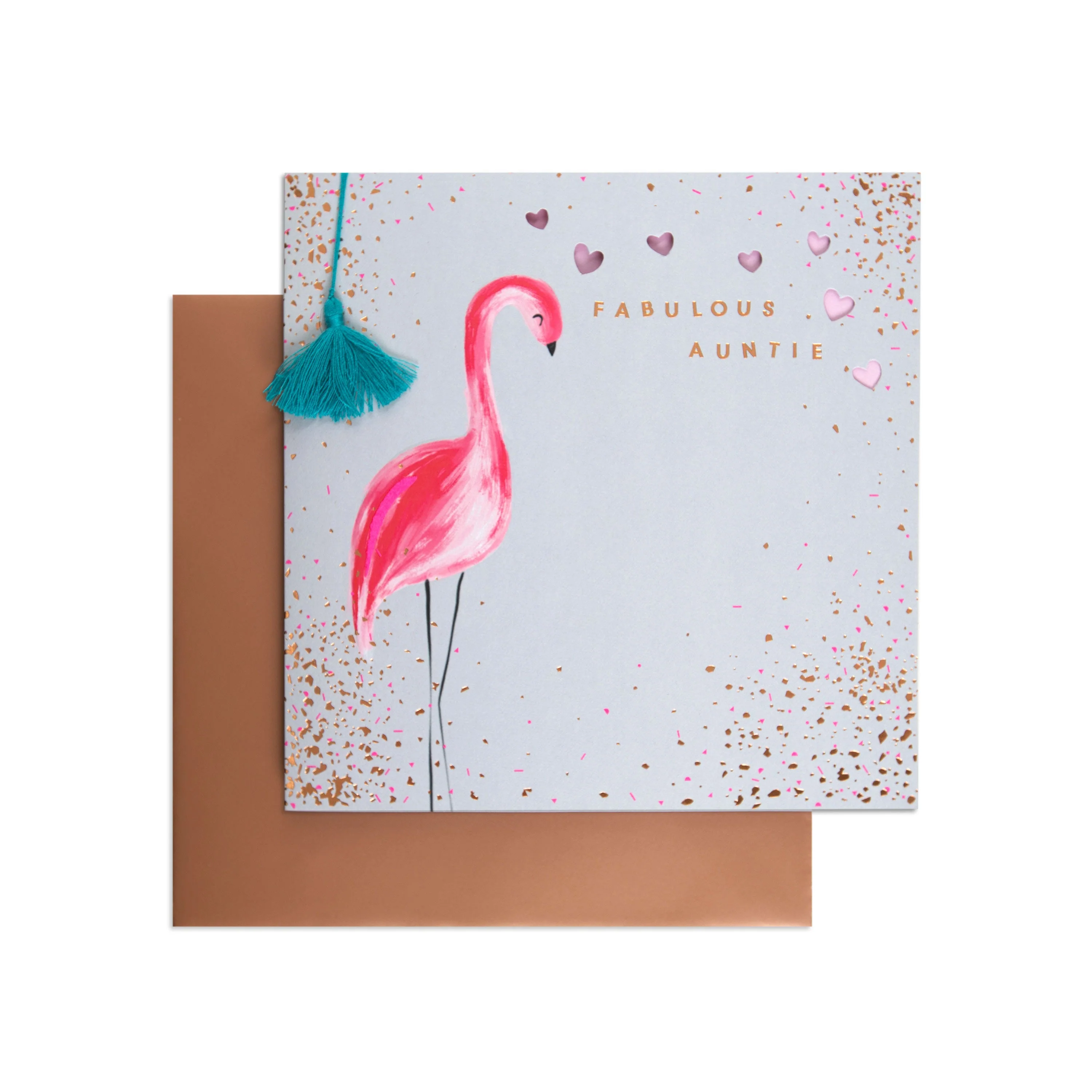 Fabulous Flamingo Bold Birthday Card for Auntie - Image 3