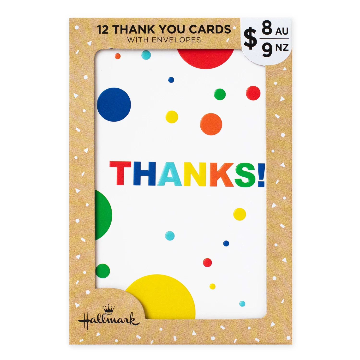 Hallmark Multipack of 12 Thank You Cards - 2 designs, Colourful Thanks!