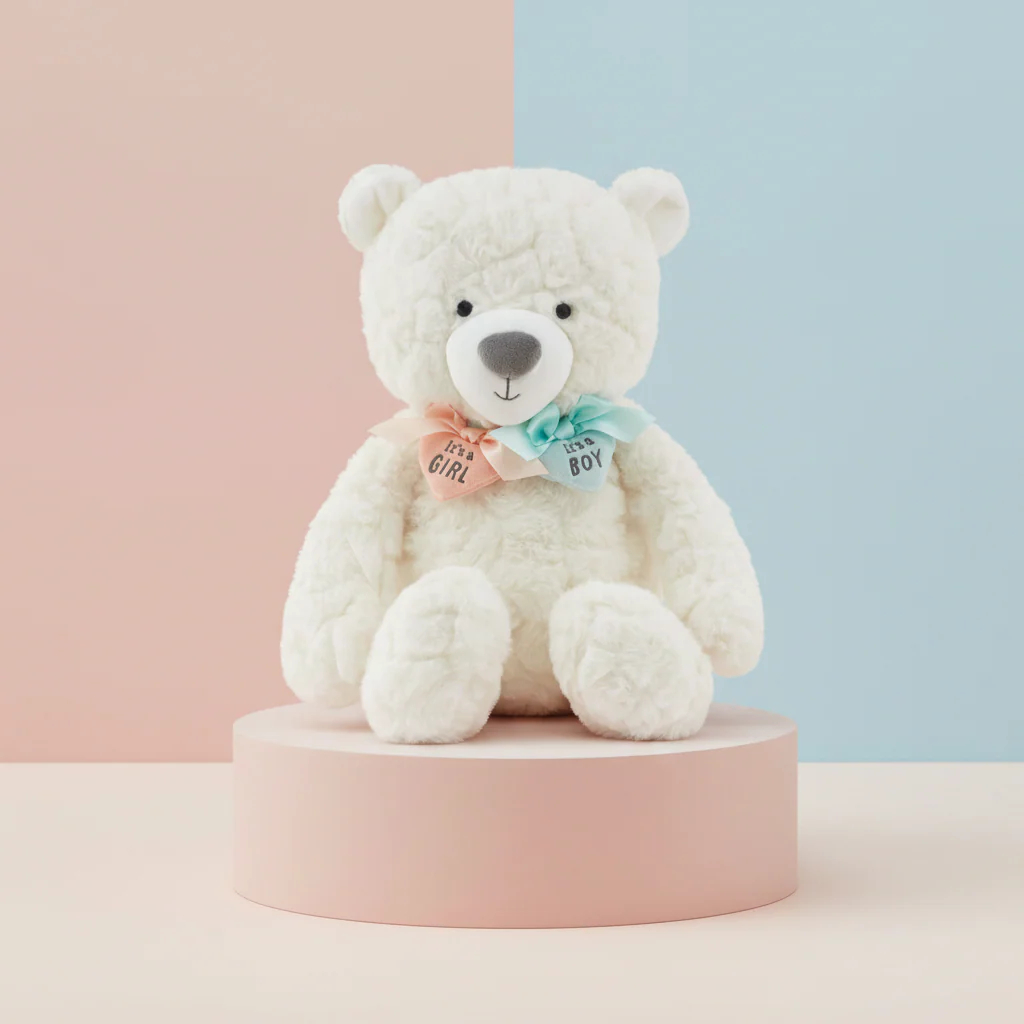 Gender Reveal Teddy Bear Plush With Ribbons