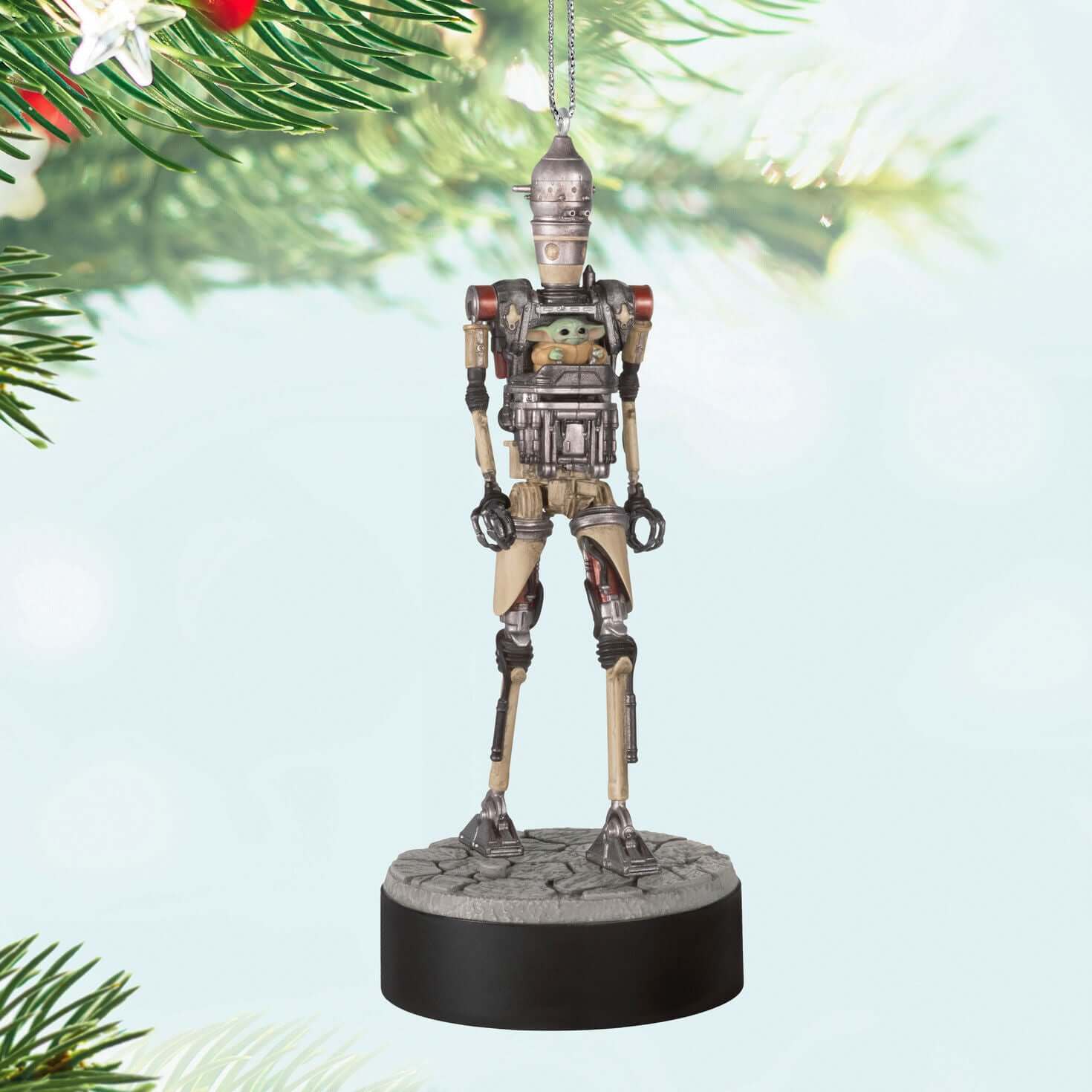 Star Wars™: The Mandalorian™ Grogu™ Operating IG-12™ Ornament With Sound — 2025 Hallmark Keepsake Christmas Ornament - Image 2