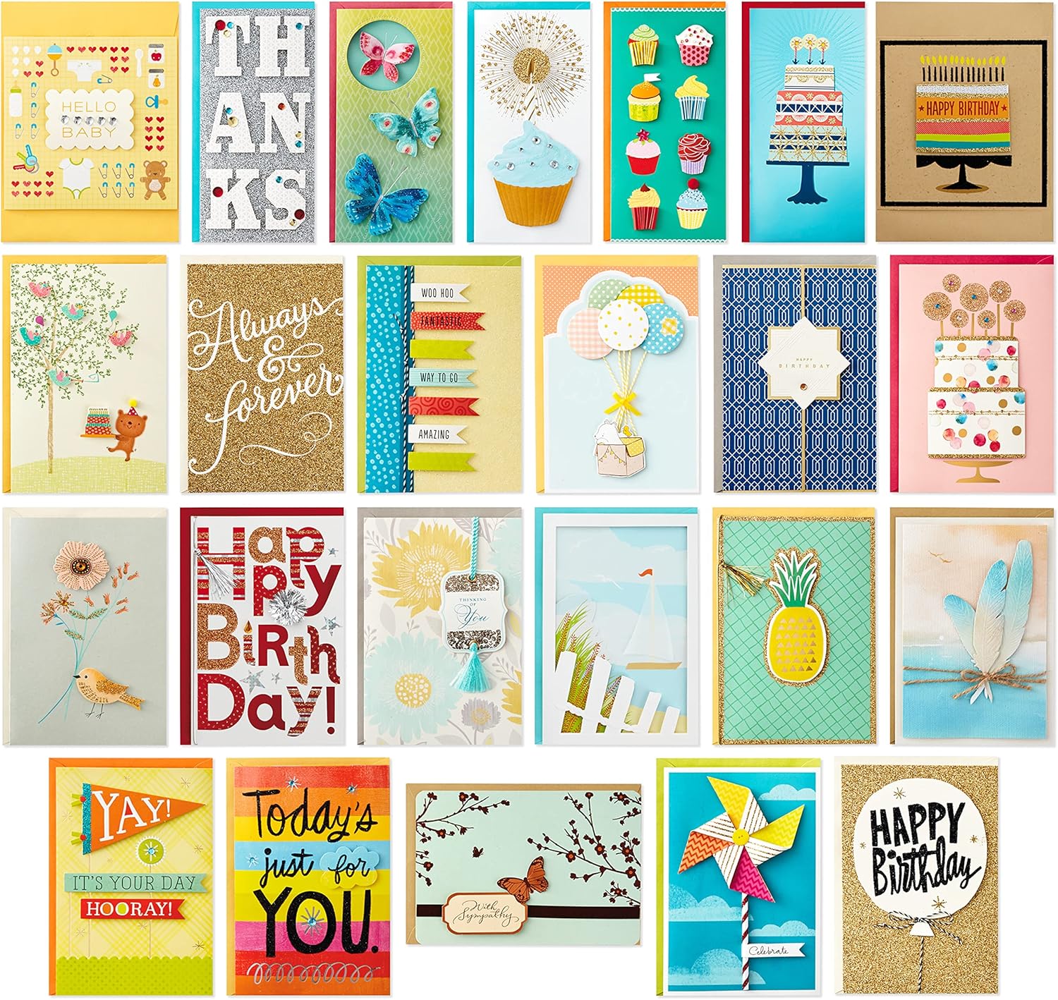 Hallmark All Occasion Handmade Boxed Set of Assorted Greeting Cards with Card Organizer (Pack of 24) Birthday, Baby, Wedding, Sympathy, Thinking of You, Thank You, Blank, Polka Dot Box - Image 2