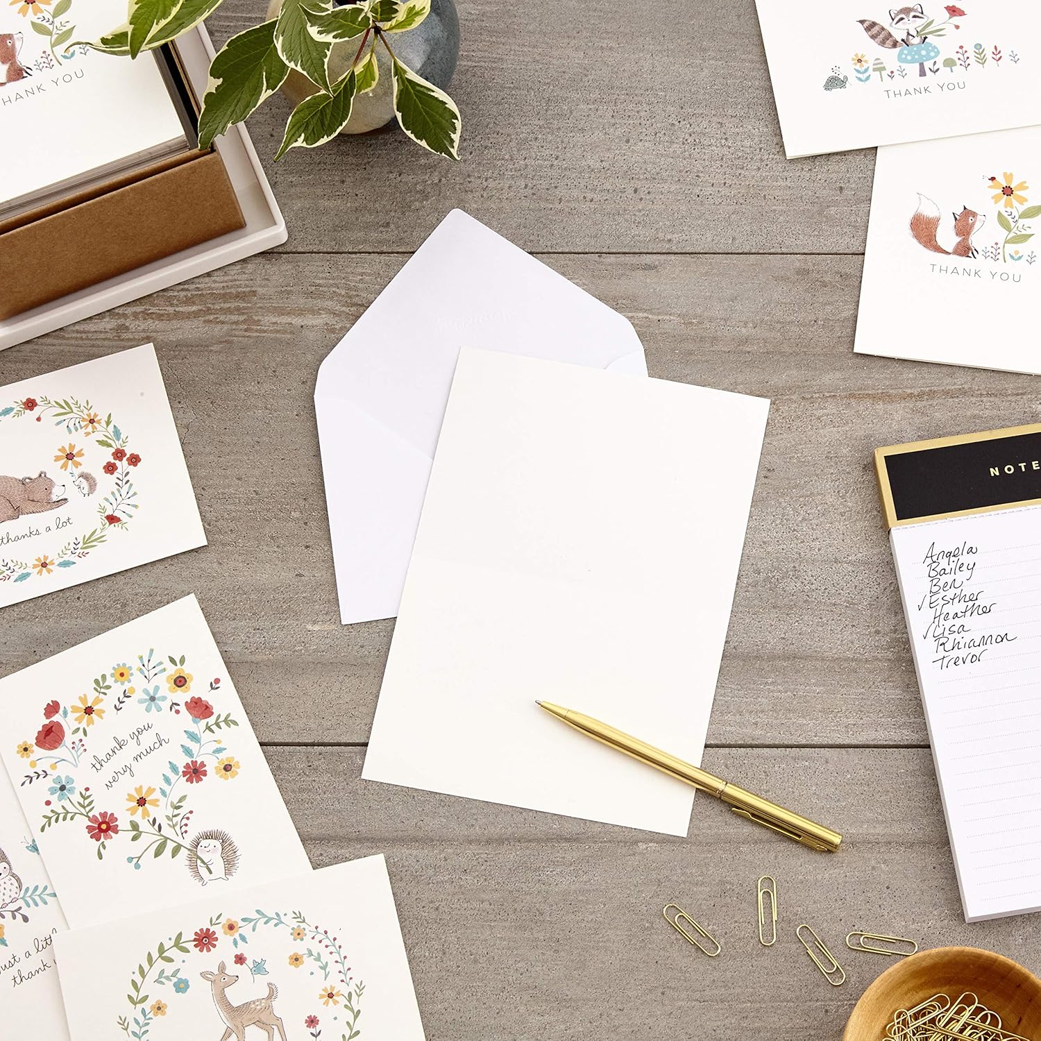 Hallmark Baby Shower Thank You Cards Assortment, Woodland Animals (48 Cards with Envelopes for Baby Boy or Baby Girl) Deer, Owl, Bear, Fox - Image 5