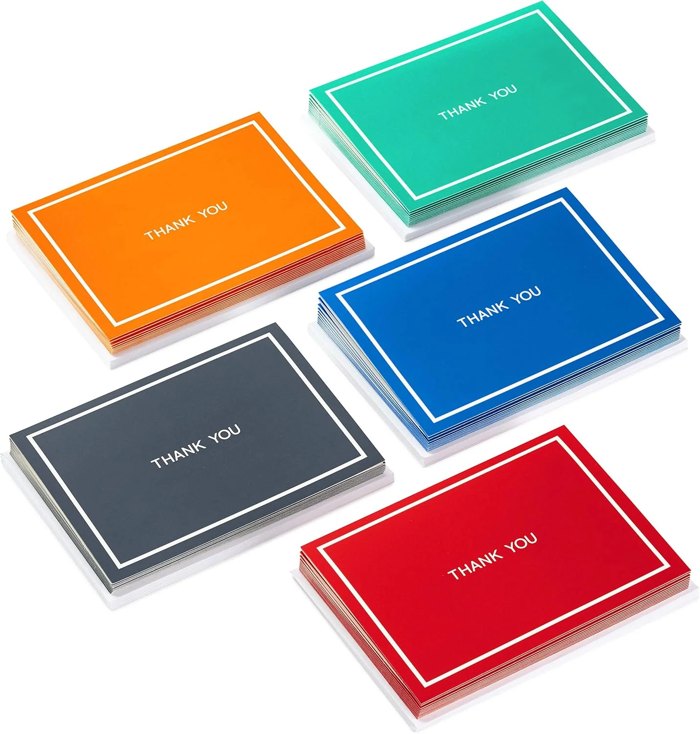 Hallmark Thank You Cards Assortment, Red, Green, Blue, Black, Orange (50 Cards for Business, Weddings, Baby Showers, Bridal Showers, All Occasion) - Image 2