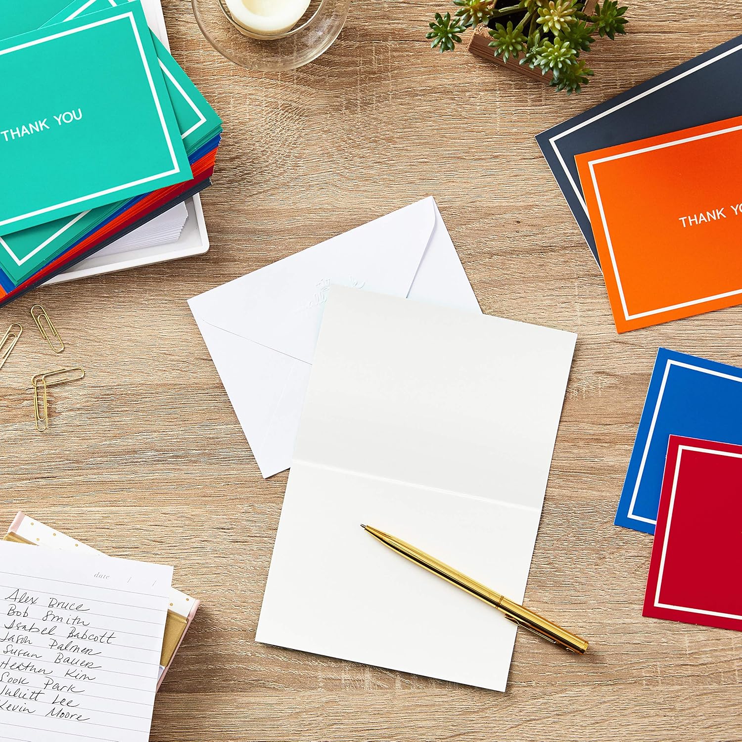 Hallmark Thank You Cards Assortment, Red, Green, Blue, Black, Orange (50 Cards for Business, Weddings, Baby Showers, Bridal Showers, All Occasion) - Image 4
