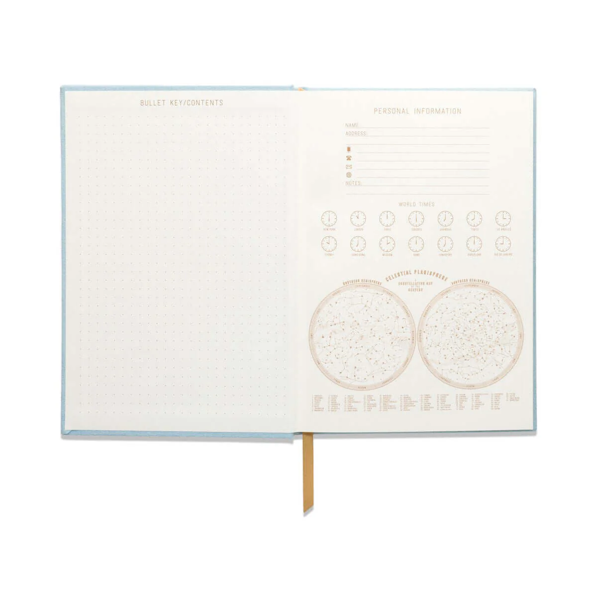 Hard Cover Suede Cloth Journal W/Pocket - Arch Dot Blue - Image 2