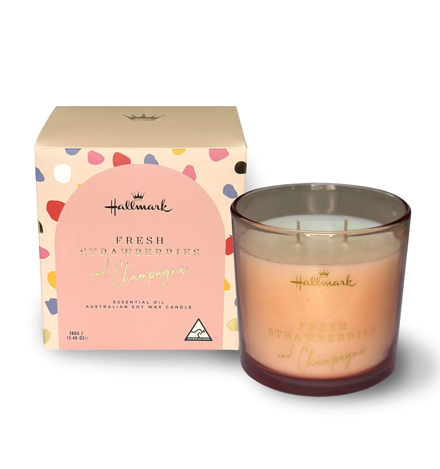 Hallmark Essential Oil Australian Soy Wax Candle - Fresh Strawberries & Champagne - Image 6