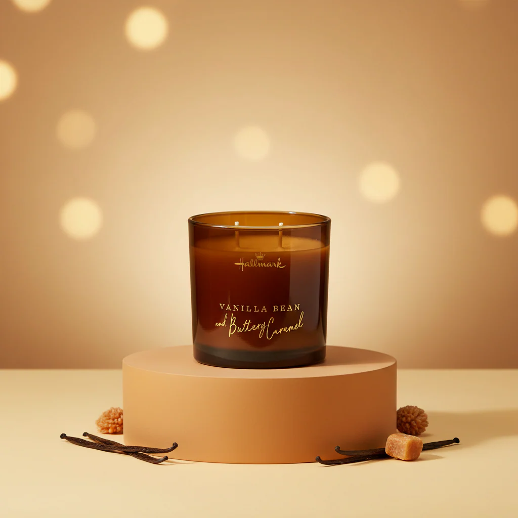 Hallmark Essential Oil Australian Soy Wax Candle - Vanilla Bean & Buttery Caramel