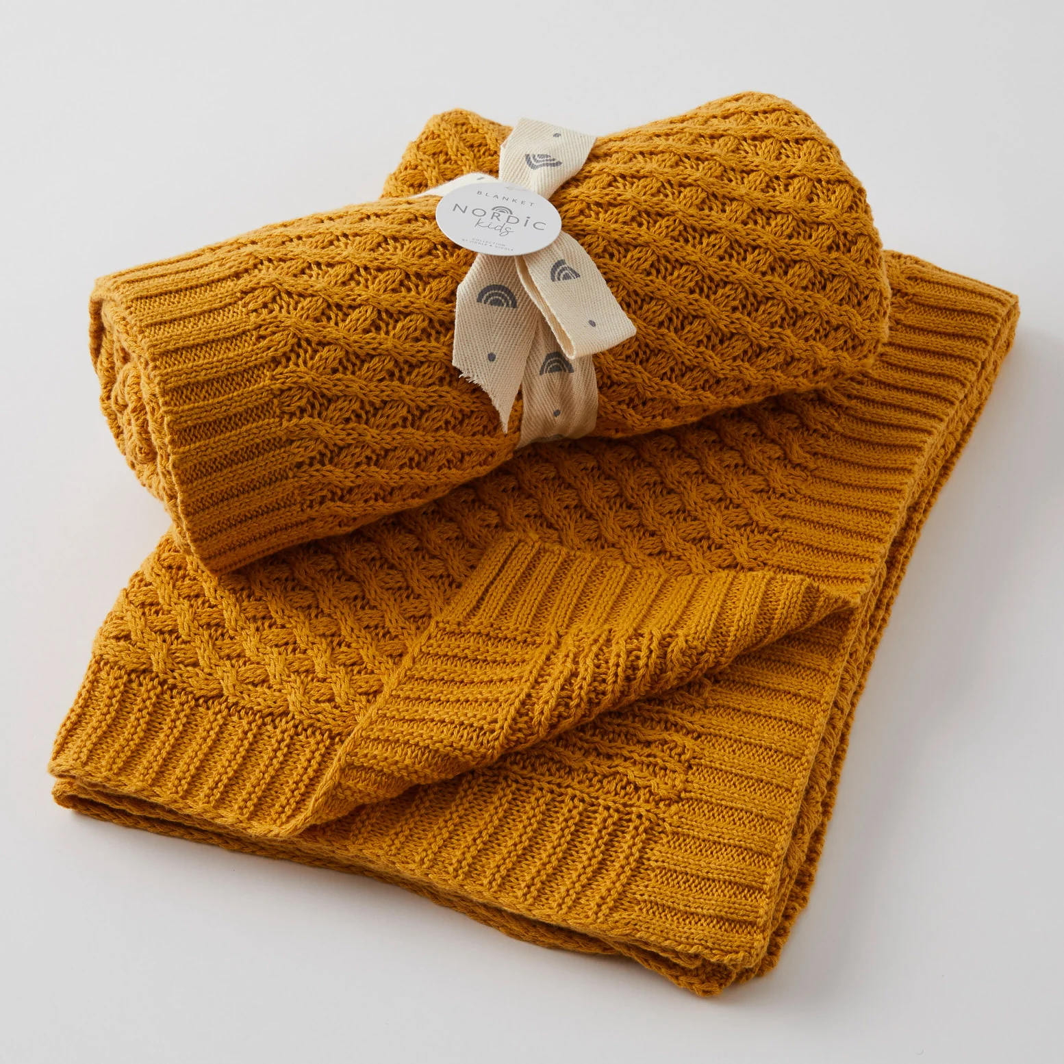 Honey Basket Weave Knit Blanket - Image 3