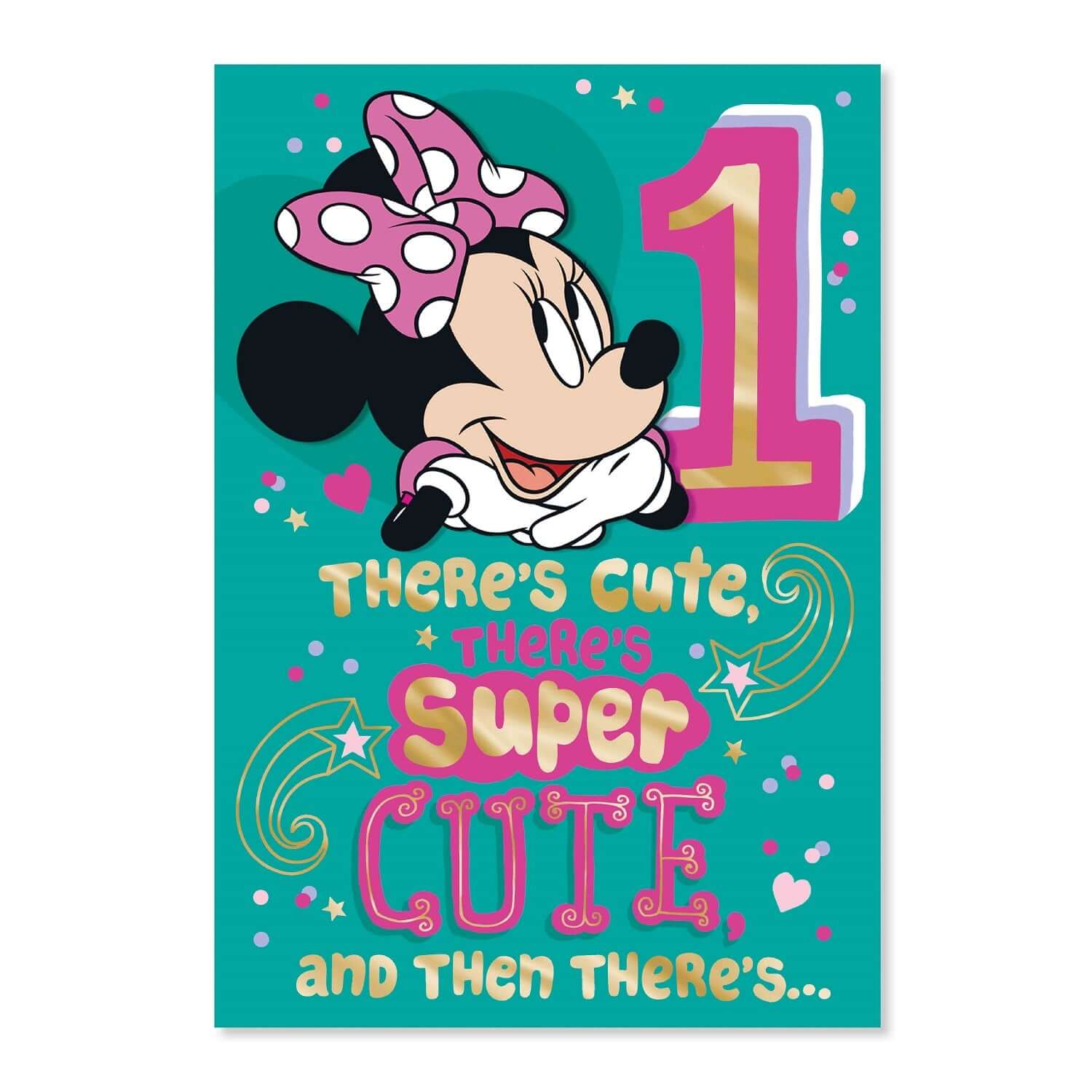 Connections from Hallmark Age 1 Birthday Card - Disney Minnie Mouse