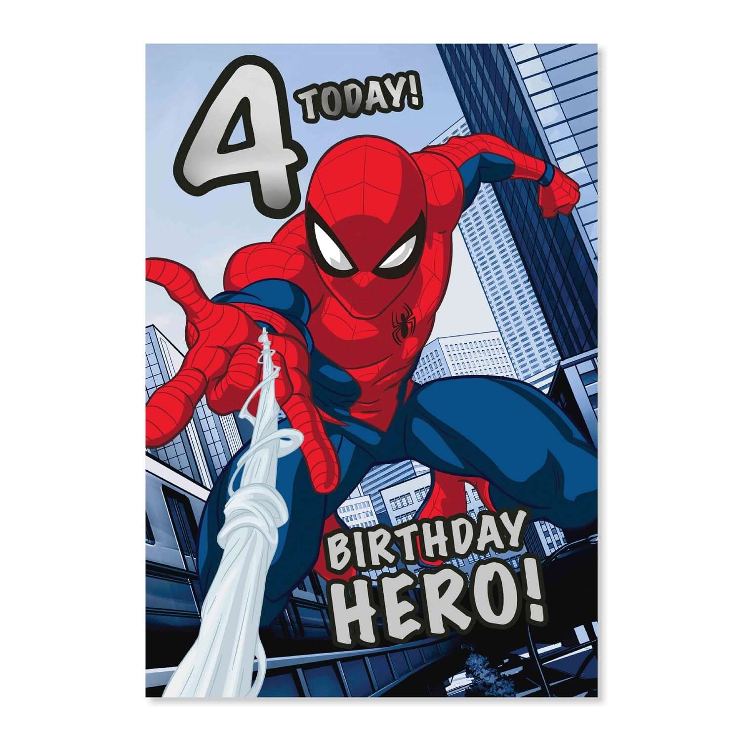 Connections from Hallmark Age 4 Birthday Card - Marvel Spiderman