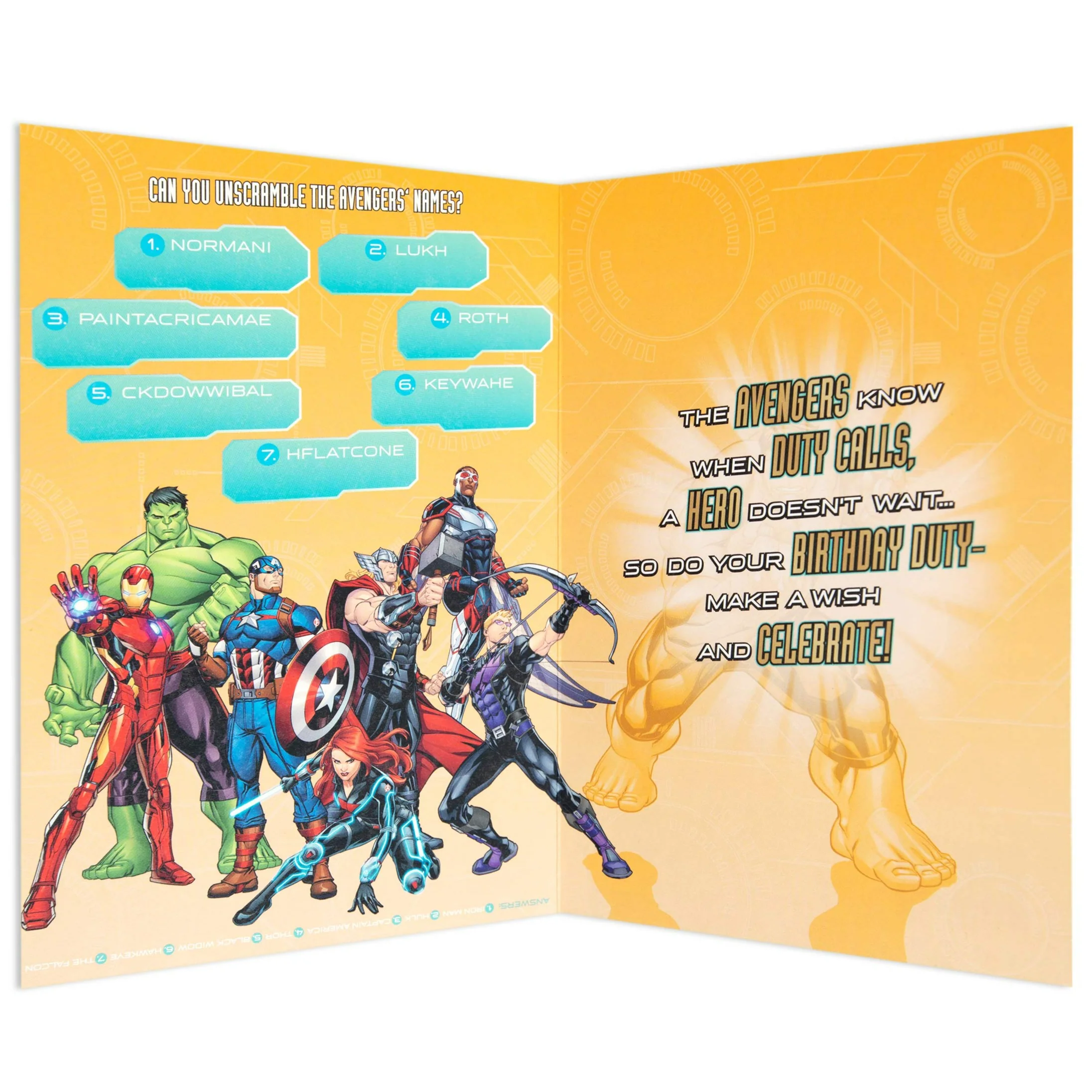 Marvel Avengers Superhero Activity Birthday Card - Image 2