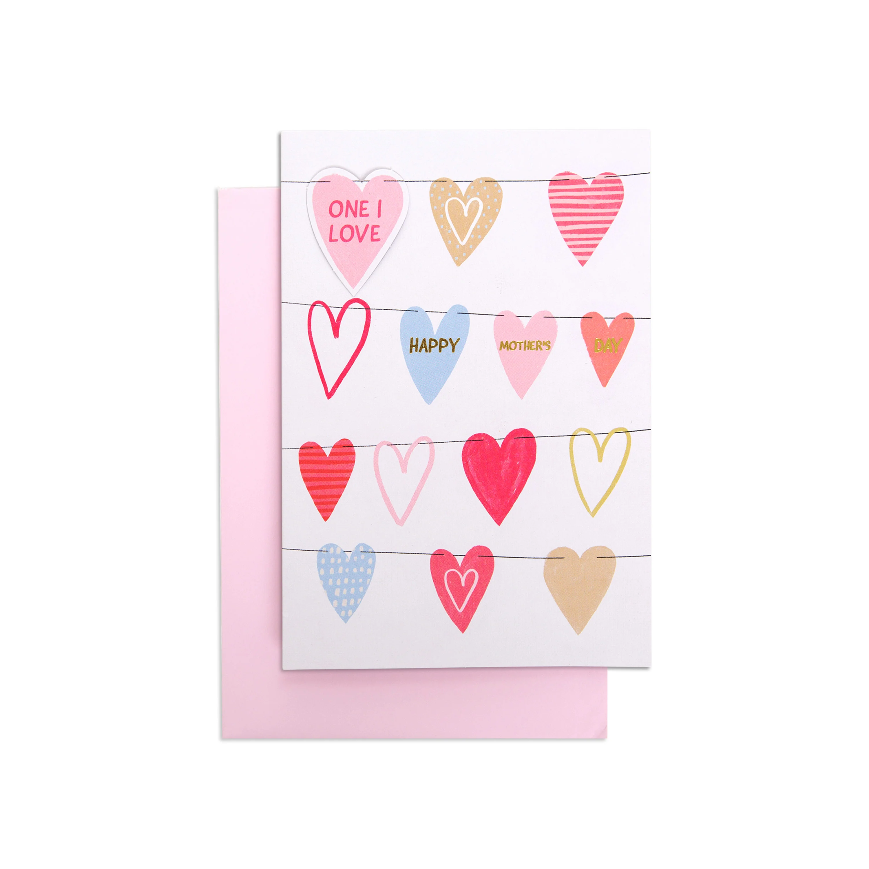 Mother's Day Card For The One I Love - Hanging Hearts - Image 3