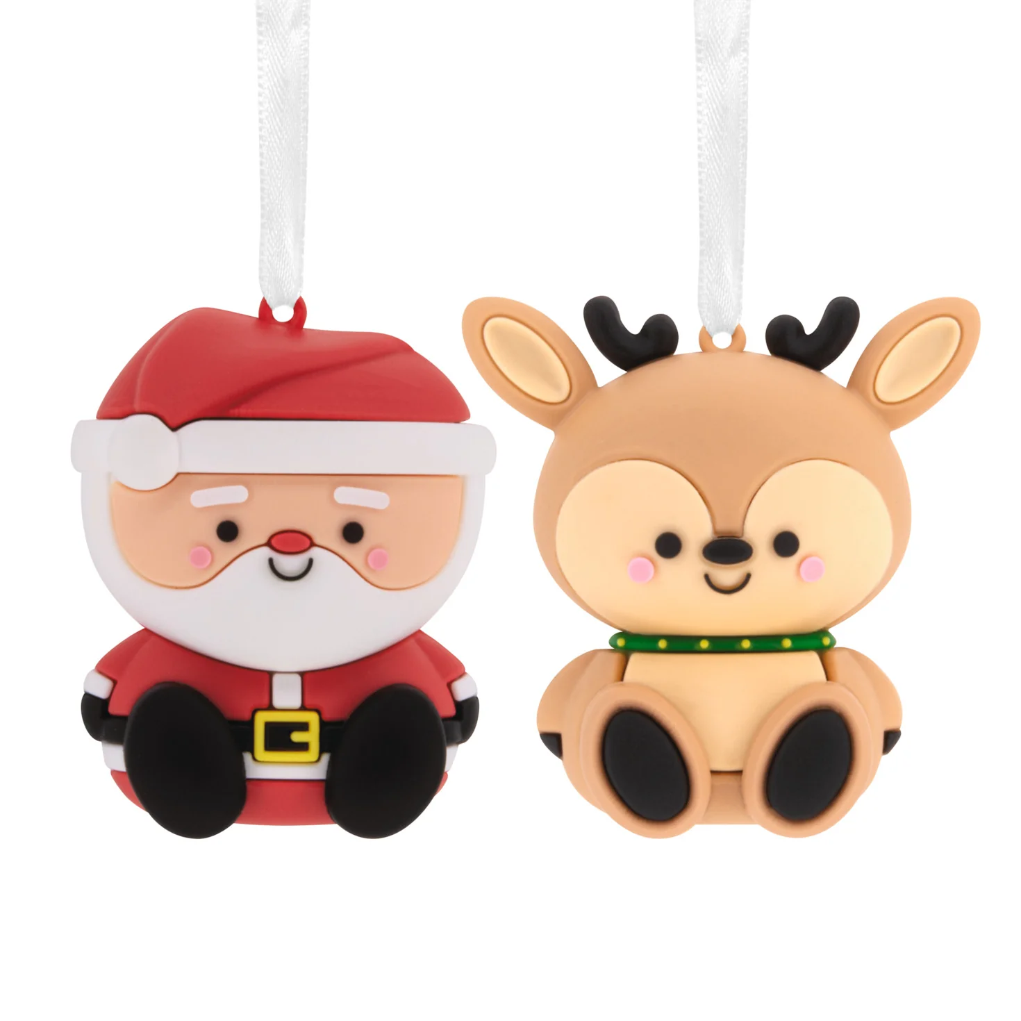 Better Together Santa and Reindeer Magnetic, Shatterproof, Set of 2 - Hallmark Christmas Ornament