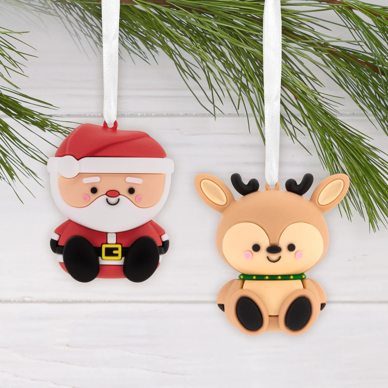 Better Together Santa and Reindeer Magnetic, Shatterproof, Set of 2 - Hallmark Christmas Ornament - Image 2