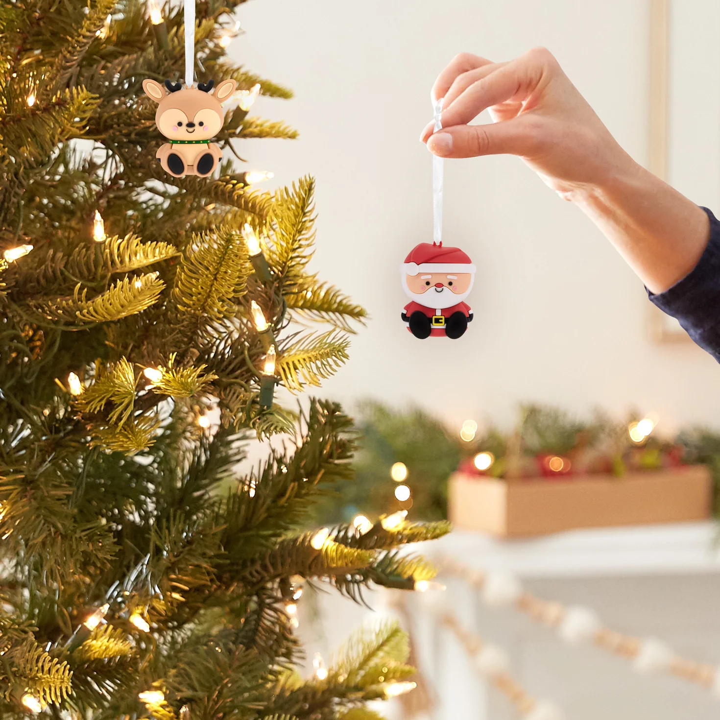 Better Together Santa and Reindeer Magnetic, Shatterproof, Set of 2 - Hallmark Christmas Ornament - Image 3
