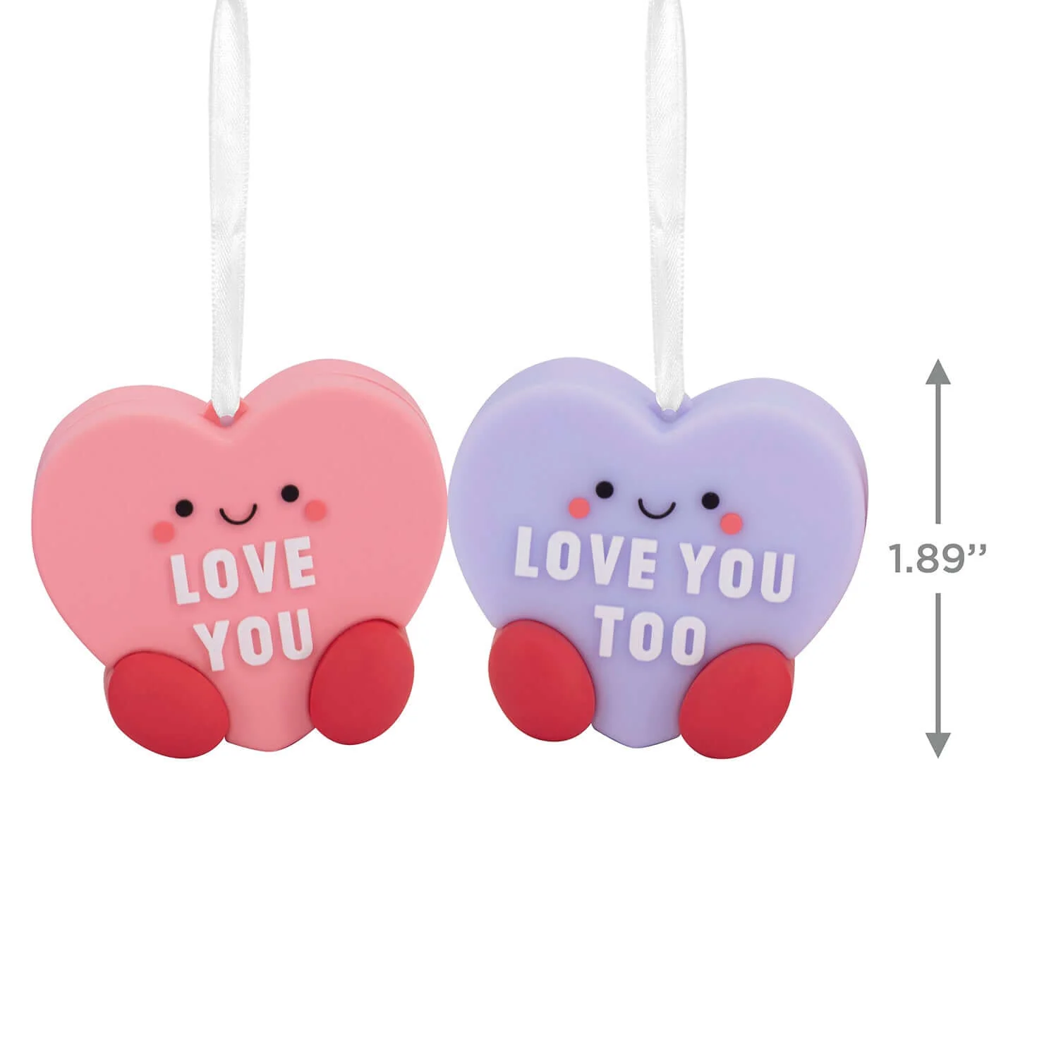 Better Together Candy Hearts, Magnetic, Shatterproof, Set of 2 - Hallmark Christmas Ornaments - Image 4