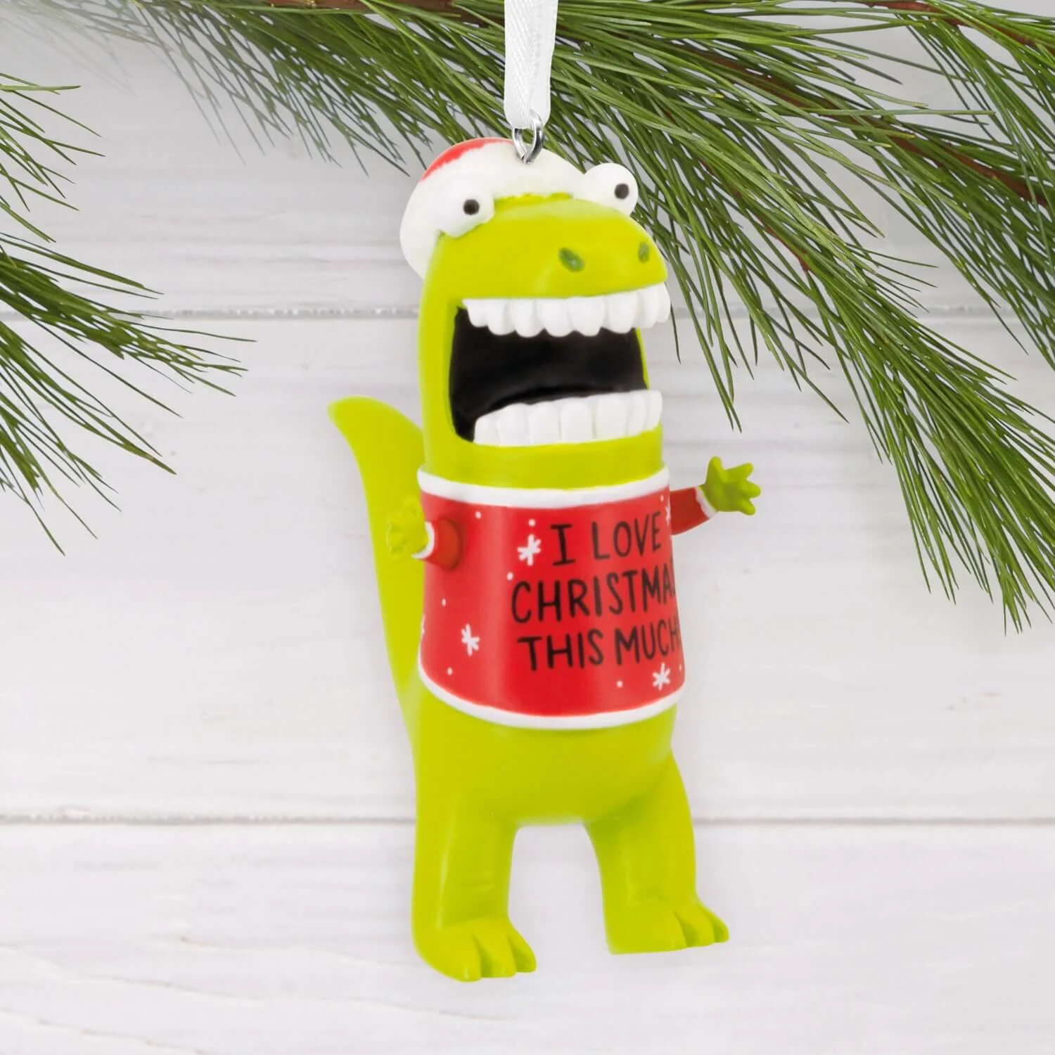 Love Christmas This Much Dinosaur - Hallmark Christmas Ornament - Image 2