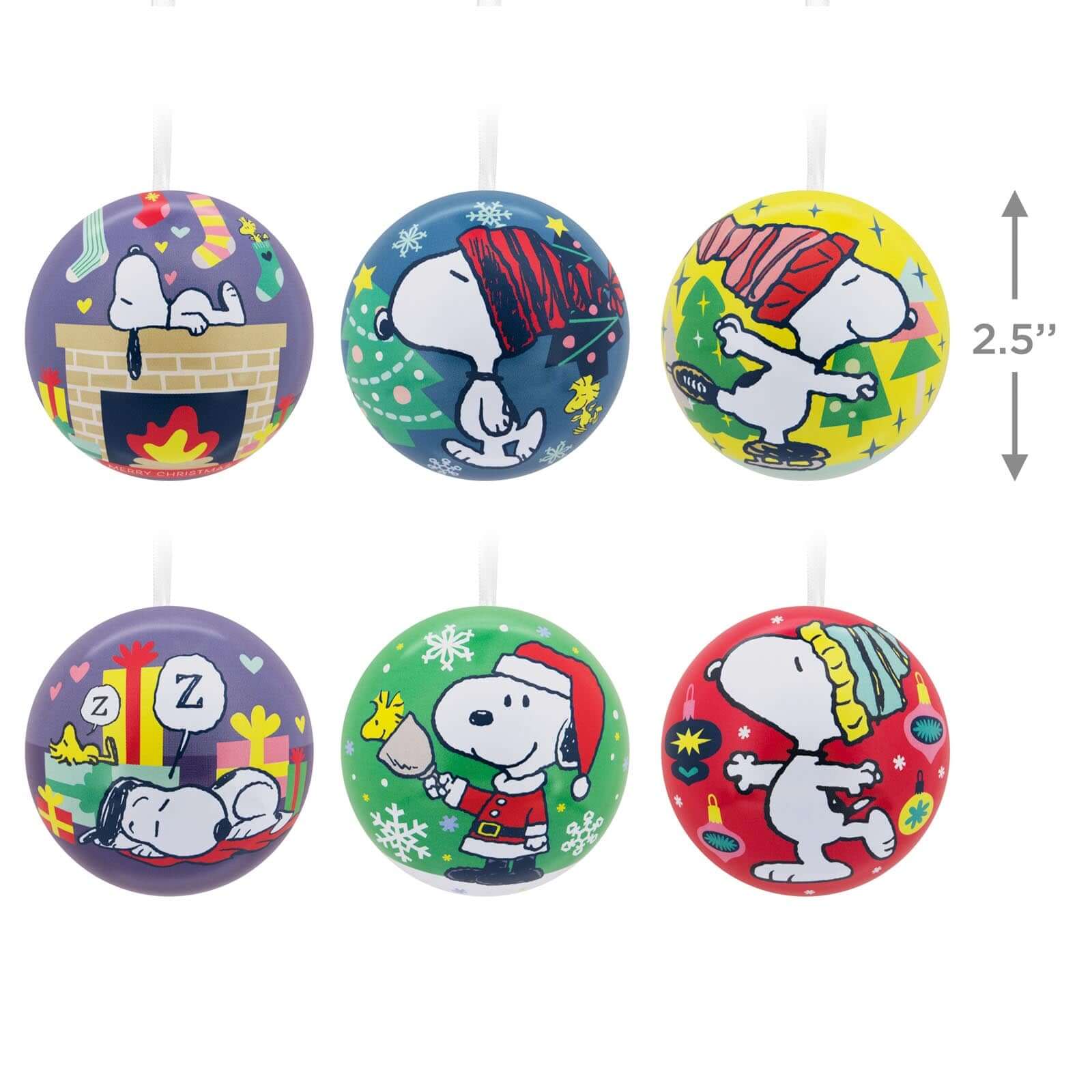 Peanuts® Tin Balls, Set of 12 — Hallmark Christmas Ornament - Image 4