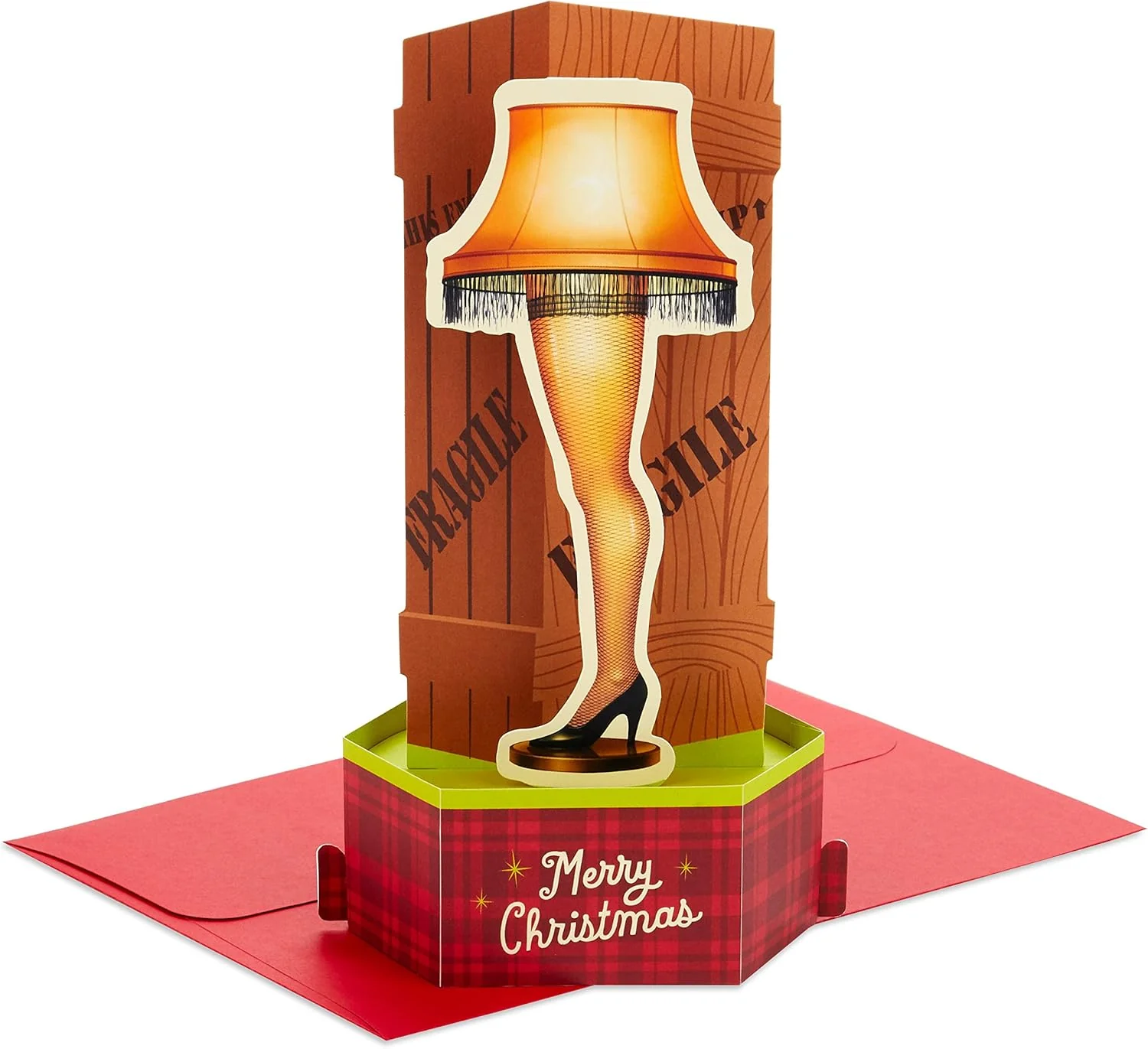 Hallmark Paper Wonder Displayable Pop Up Christmas Card (A Christmas Story Leg Lamp)
