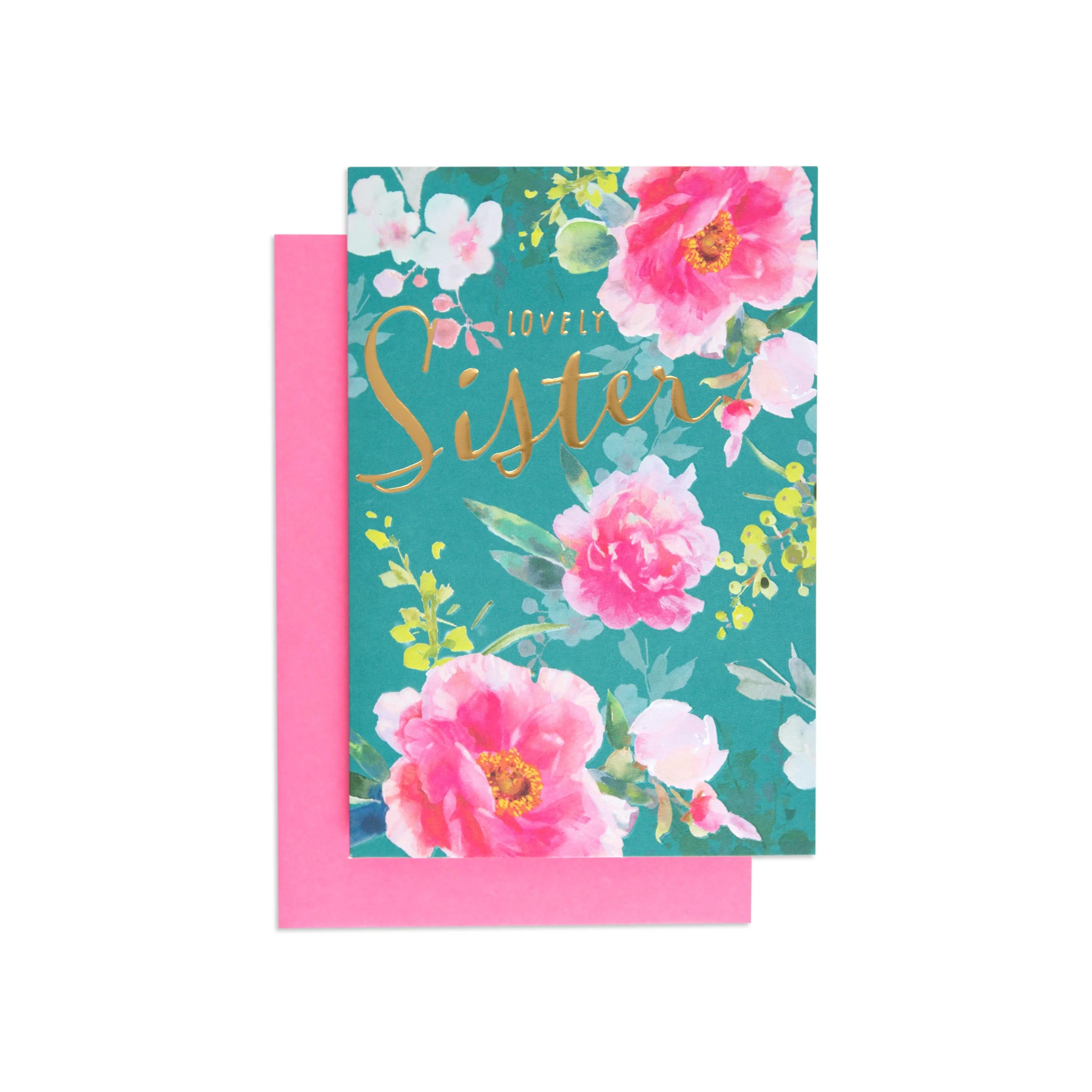 Stylish Floral Elegance Birthday Card for Sister - Image 3