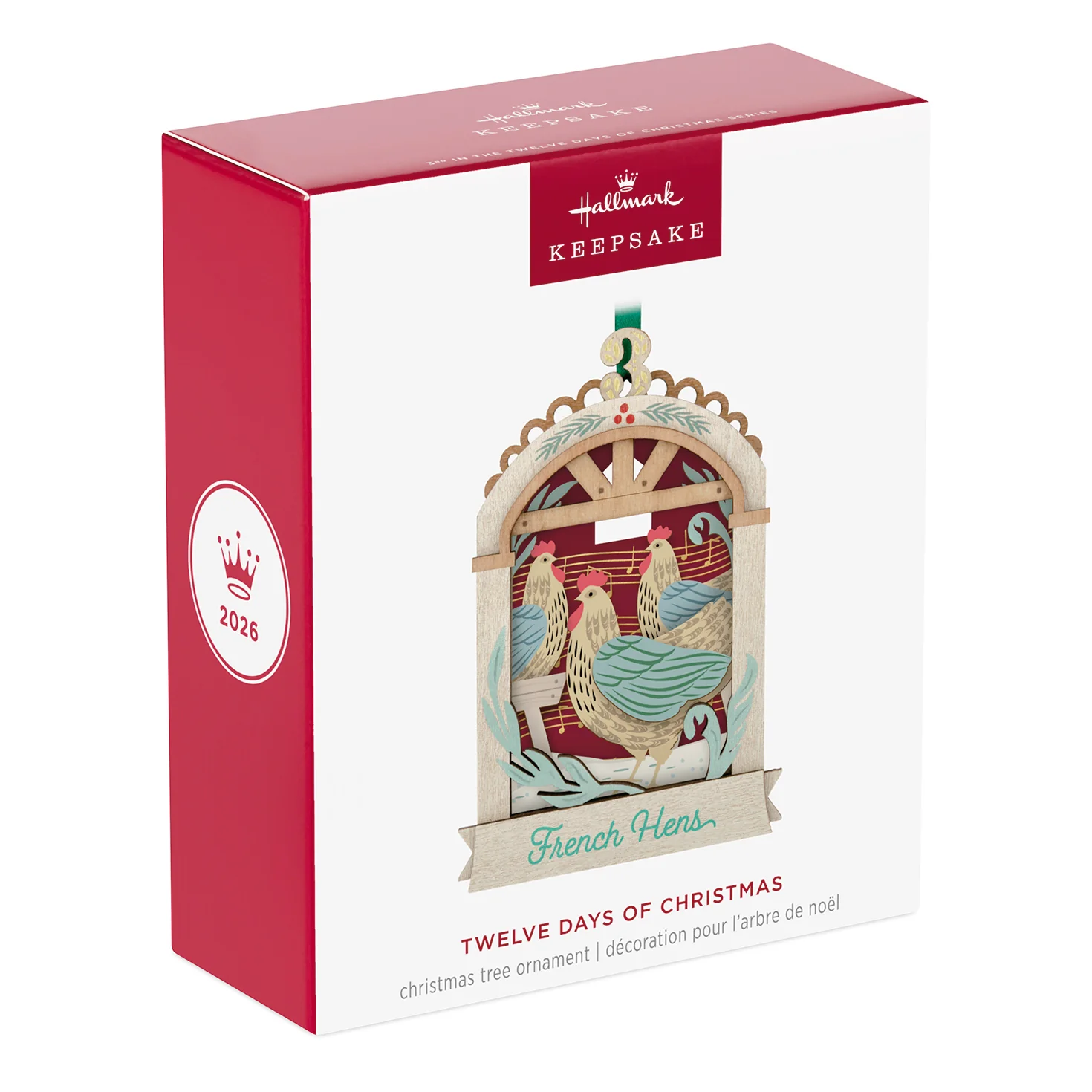 Twelve Days of Christmas French Hens, Papercraft, 3rd in the Series — 2026 Hallmark Keepsake Christmas Ornament - Image 7